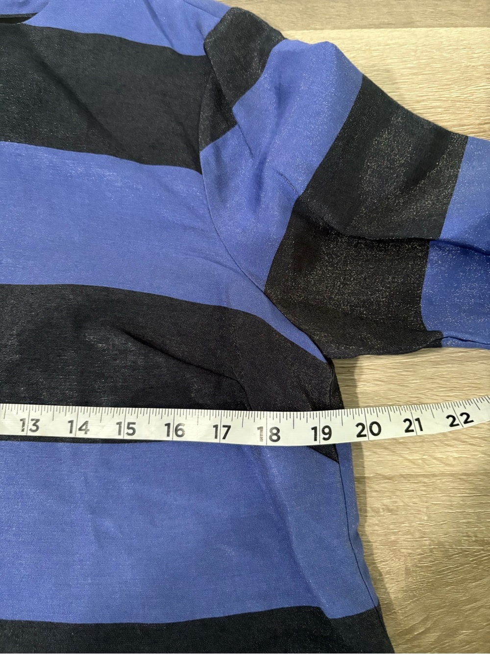 Banana Republic Long Sleeve Wide Stripe Shirt - Blue & Black - Picture 6 of 7